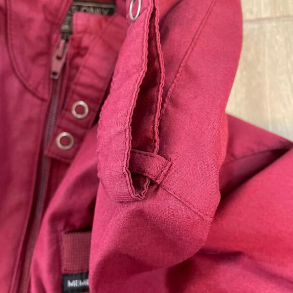 Vintage Members Only Burgundy Bomber Jacket Size 44 Hong Kong Nylon Lined - Picture 7 of 9